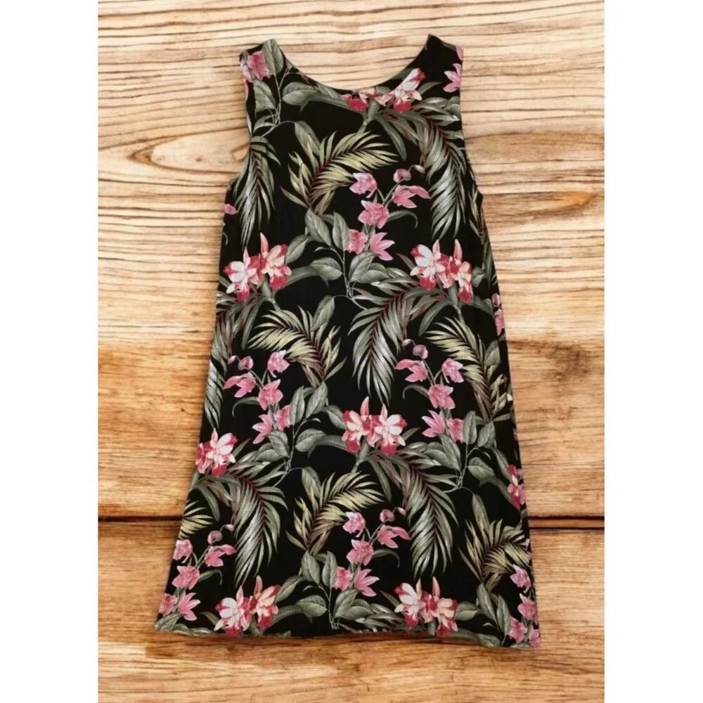 Hibiscus Collection Hawaii Dress One Size Lightweight 100% Rayon Tropical Floral